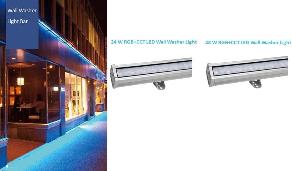 LED LIGHTS - 24W/48W RGB+CCT WALL WASH LIGHT BAR